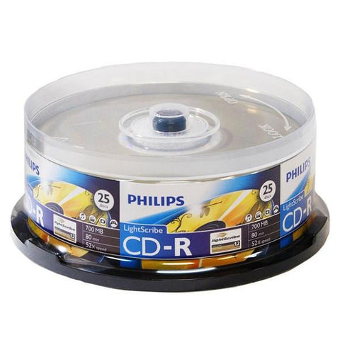 Philips LightScribe CD-R Blank Disc Printable Media (CR7D5LB25/17) - 25pk
