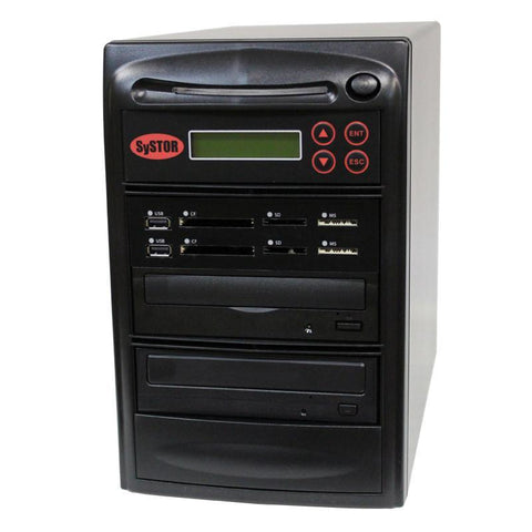 Systor MultiMedia Center PLUS - Flash Memory Drive (USB/SD/CF/MS/MMC) to Disc Backup + 1 to 1 SATA CD/DVD Duplicator - SYS01-P-MB
