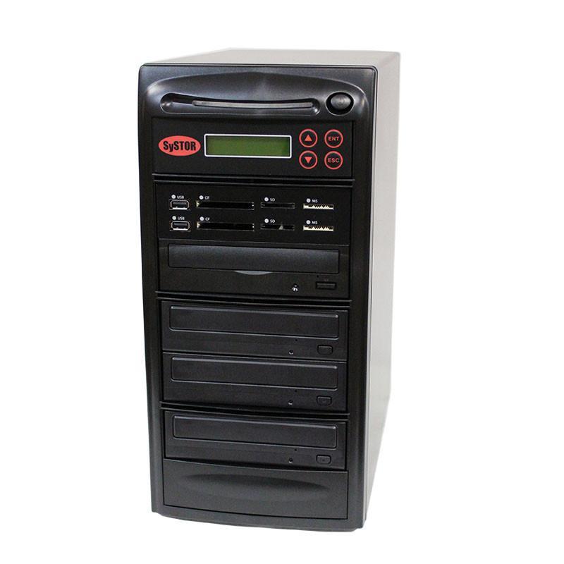 Systor MultiMedia Center PLUS - Flash Memory Drive (USB/SD/CF/MS/MMC) to Disc Backup + 1 to 3 SATA CD/DVD Duplicator - SYS03-P-MB