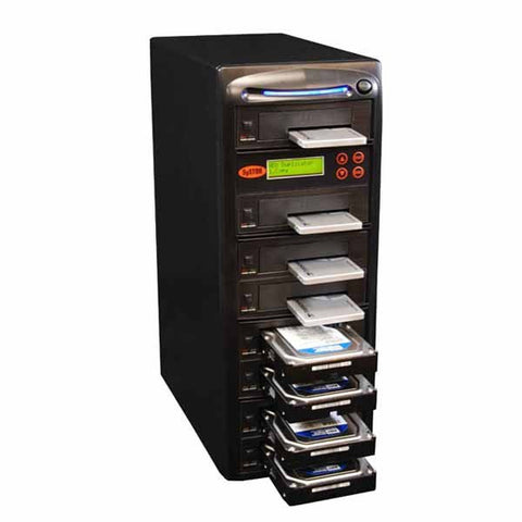1-7 High Speed Hard Disk Drive (HDD/SSD) Duplicator/Sanitizer High Speed(600mb/sec) SATA 2.5"&3.5" Dual Port/Hot Swap - (SYS07HDD600-DP)